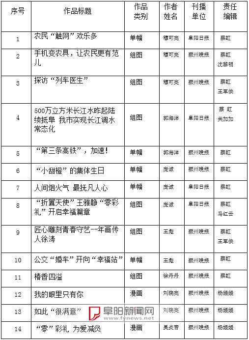 阜阳日报社2024年度安徽新闻奖 （新闻摄影/新闻漫画）推荐作品公示